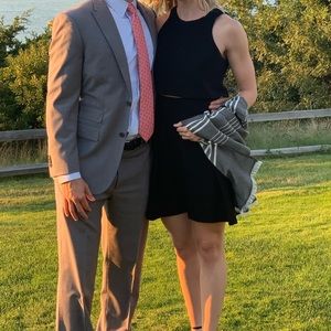 Black and White Striped J Crew Shawl with Arm Holes